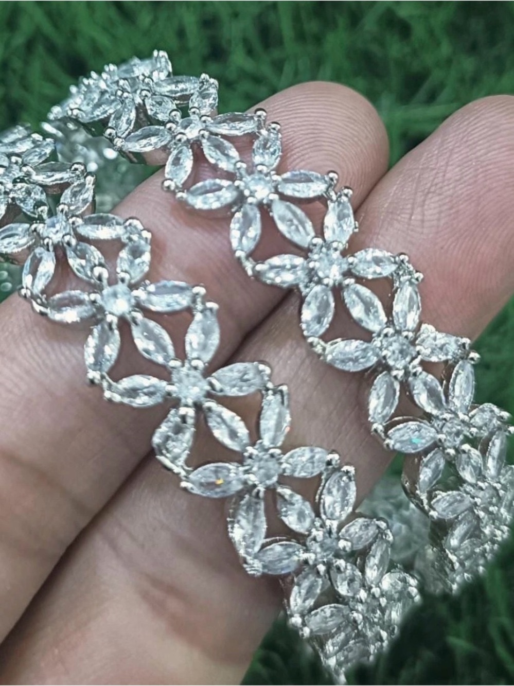 CZ bangle bracelets, American Diamond/Cubic Zirconia Indian Jewelry size 2.4